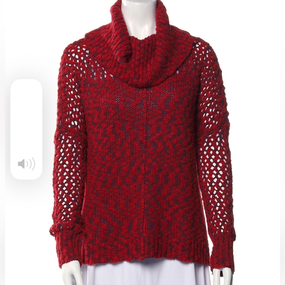 Alice + Olivia Red Printed Cowl Neck Sweater - Perfect Condition
